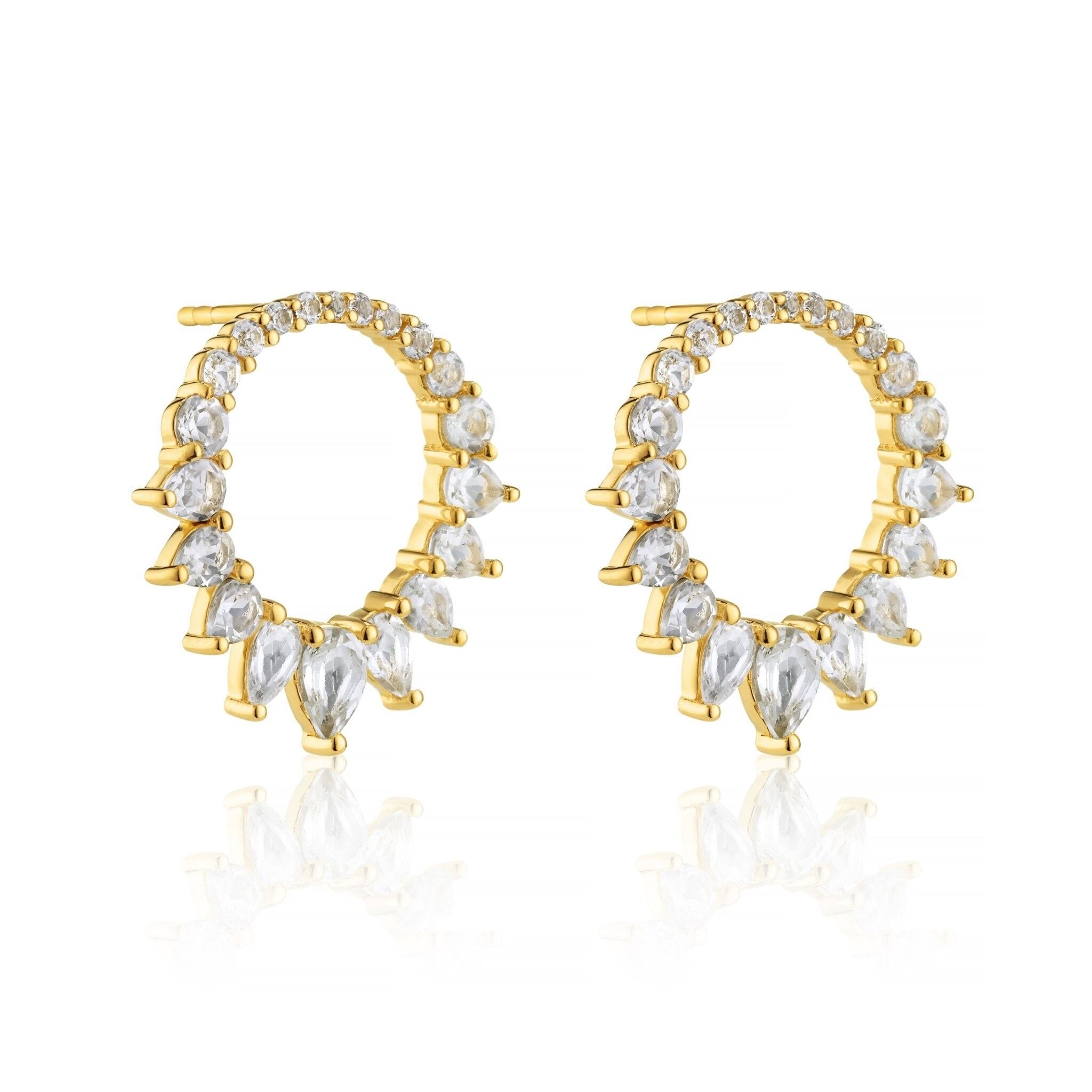 PENDIENTES ICE QUEEN CIRCLE DE ORO VERMEIL