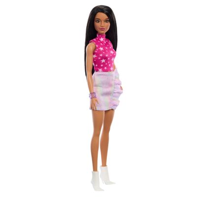 Mattel – Ref: HRH13 – Barbie-Barbie Fashionistas – Puppe mit schwarzem Haar – 65. Jahrestag