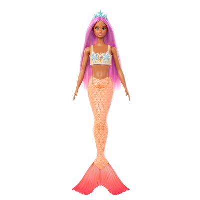 Mattel - Ref: HRR05 - Barbie - Mermaid Dolls With Colorful Hair And Fin And Headband