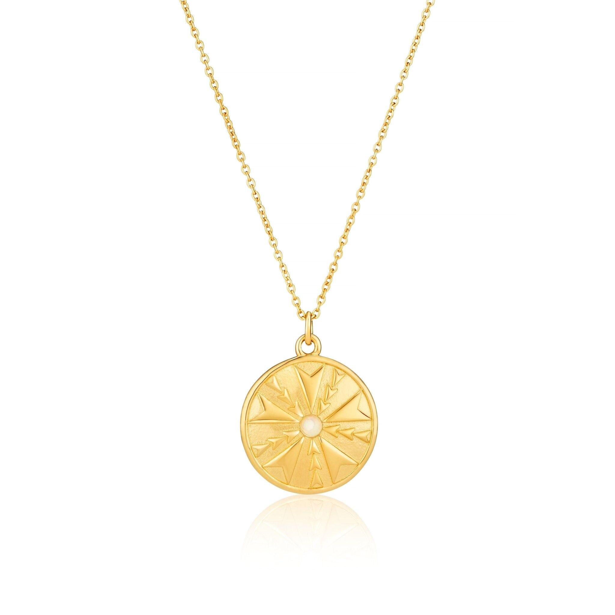 COLLAR MONEDA COPO DE NIEVE CONJUNTO ÓPALO