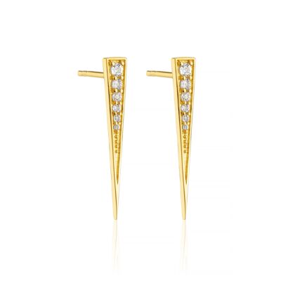 White Topaz Pave Spike Stud Earrings