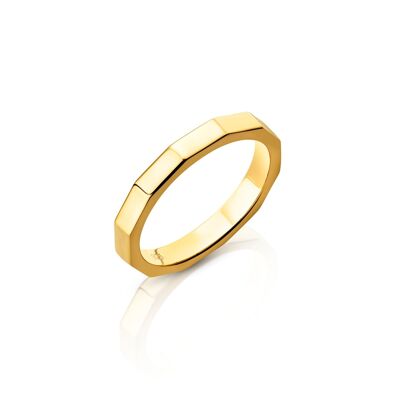 Anillo Stacking Facetado de Oro Vermeil