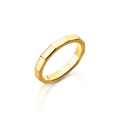 Gold Vermeil Faceted Stacking Ring