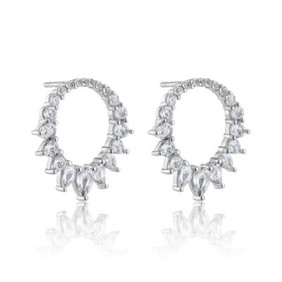 BOUCLES D'OREILLES ICE QUEEN CIRCLE EN ARGENT MASSIF