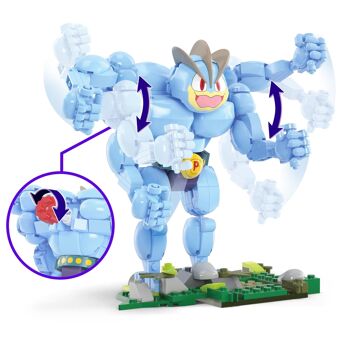 Mattel - Réf : HTH70 - Mega Pokémon Coffret Construction Mackogneur Mécanisé Avec Nouvelle Brique De Mouvement, Figurine Avec 4 Bras Articulés, Hauteur 18 Cm, 401 Pièces, Jouet Enfant, A Partir De 4 Ans 4