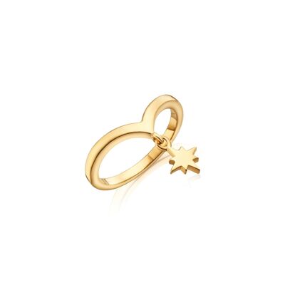 Anillo para abrazar con dije de estrella fugaz