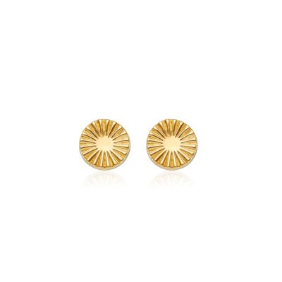 Sunburst Circle Stud Earrings