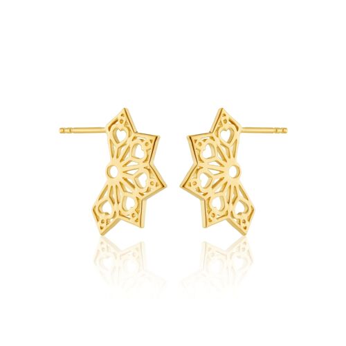 Queen Of Hearts Geometric Fan Earrings