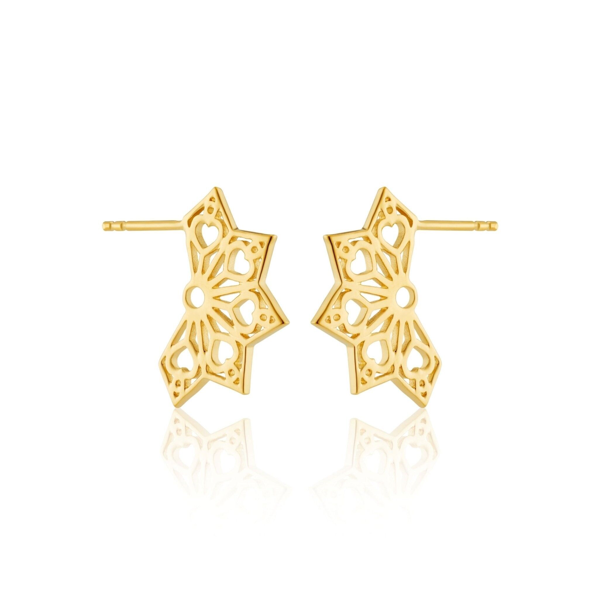 ORECCHINI VENTAGLIO GEOMETRICO REGINA DI CUORI