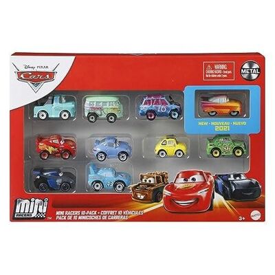 Mattel - Ref: GKG08 - Minivehiculos Disney Pixar Cars, caja de 10 coches pequeños en miniatura, modelo aleatorio, juguete para niños