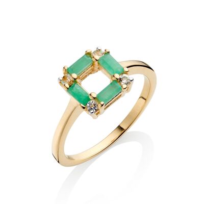 Art Deco Emerald Square Ring
