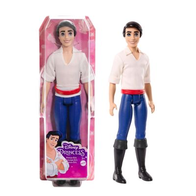Mattel - Ref: HLV97 - Disney Princesses - Prince Eric articulated doll in his iconic outfit with fabric shirt, molded pants and molded boots, collectible, Children's Toy, Ages 3 and up