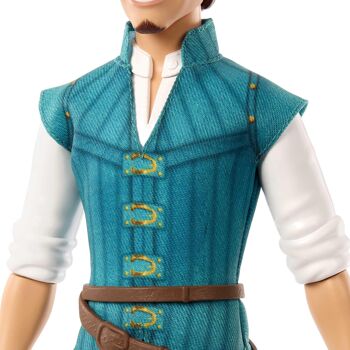 Mattel - Réf : HLV98 - Disney Princesses - Poupée articulée Flynn Rider avec tenue emblématique avec chemise en tissu, sacoche à la ceinture, pantalon et bottes moulés, à collectionner, Jouet Enfant, Dès 3 ans 3