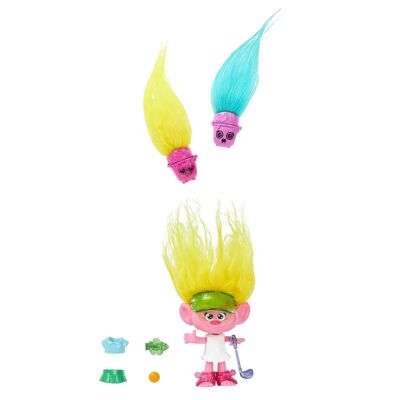 Mattel - Ref: HNF11 - Trolls 3, Figura Función Viva Hair Pops con Ropa Desenfundable, 2 Hair Pops y Accesorios Sorpresa Incluidos, Juguete Infantil, A Partir de 3 Años