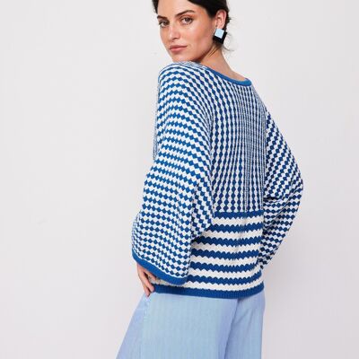 Jazmin Blauer Pullover