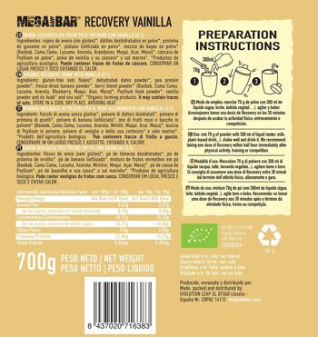MEGA RECOVERY VANILLA -Poudre pour shakes protéinés et récupération musculaire post-entraînement à la Vanille 2