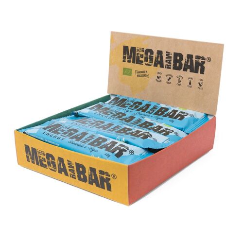 MEGARAWBAR 2 BOX 12X40G CHOCOLATE E HIGOS  - Barritas Energéticas de Alto Rendimiento , Orgánicas, Ecológicas, con Chocolate e Higos