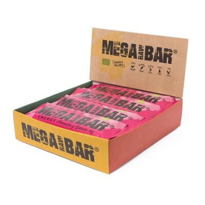 MEGARAWBAR 3 BOX 12X40G BLUEBERRIES AND GUARANÁ - High Performance Energy Bars, Organic, Ecological, with Cranberries and Guarana