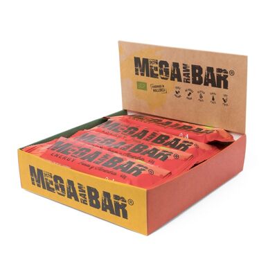 MEGARAWBAR 6 BOX 12X40G STRAWBERRIES AND ALMONDS - High Performance Energy Bars, Organic, Ecological, with Strawberries and Almonds