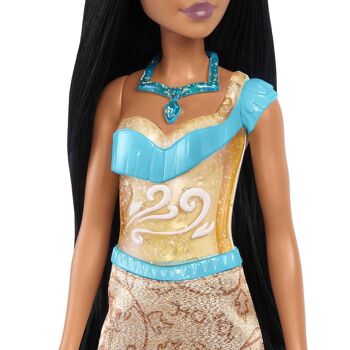 Mattel - Réf : HLW07 - Princesses Disney - Poupée Pocahontas articulée avec tenue scintillante et accessoires dont chaussures et collier, Jouet Enfant, Dès 3 ans 4