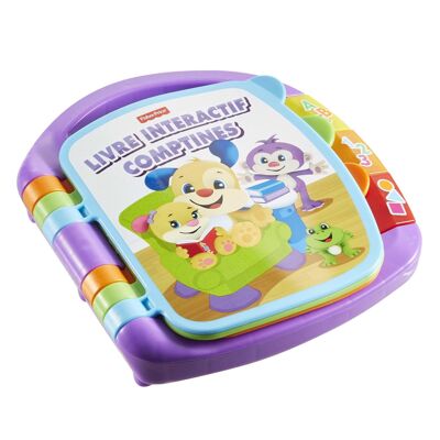 Mattel - Ref: CDH39 - Fisher-Price Interactive Baby Musical Book - Baby Activity Toy 6 Months and Up - Sound Baby Nursery Rhymes Book - Musical Toys and Activity Books - Gift Idea for Baby 6 Months - French Version