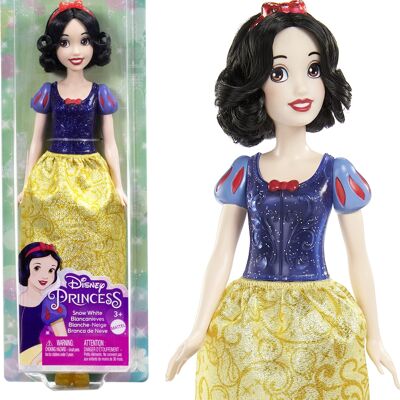 Mattel - Rif: HLW08 - Bambola articolata delle Principesse Disney Biancaneve con vestito scintillante e accessori tra cui scarpe e fascia per capelli, giocattolo per bambini, dai 3 anni in su