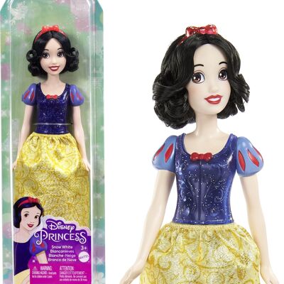 Mattel - Rif: HLW08 - Bambola articolata delle Principesse Disney Biancaneve con vestito scintillante e accessori tra cui scarpe e fascia per capelli, giocattolo per bambini, dai 3 anni in su