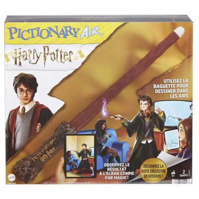 Mattel - Ref: HDC61 - Mattel Games Pictionary Air Harry Potter, Juego de mesa familiar para niños y adultos, Juego de dibujar con varita mágica, Versión francesa, Juguete para niños a partir de 8 años