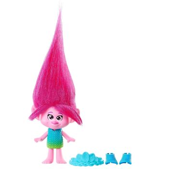 Mattel - Réf : HNF06 - Trolls 3, Figurine Poppy Aux Cheveux Éclatants Avec Tenue Amovible, 5 Articulations, À Collectionner, Jouet Enfant, A Partir De 3 Ans 4