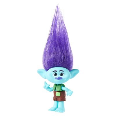 Mattel - Réf : HNF08 - Trolls 3, Figurine Branche Aux Cheveux Éclatants Avec Tenue Amovible, 5 Articulations, À Collectionner, Jouet Enfant, A Partir De 3 Ans