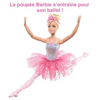 Mattel - Réf : HLC25 - Barbie Dreamtopia Poupée Mannequin Ballerine, Avec Lumières Scintillantes, Poupée Danseuse Blonde Articulée, Avec Diadème Et Tutu Rose, Jouet pour Enfant de 3 ans et Plus 3