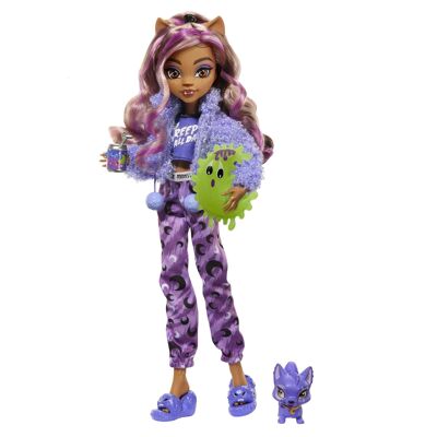 Mattel - Réf : HKY67 - Monster High - Coffret Soirée Pyjama Clawd Wolf - Poupée - 4 Ans Et +