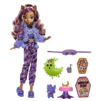 Mattel - Réf : HKY67 - Monster High - Coffret Soirée Pyjama Clawd Wolf - Poupée - 4 Ans Et + 4