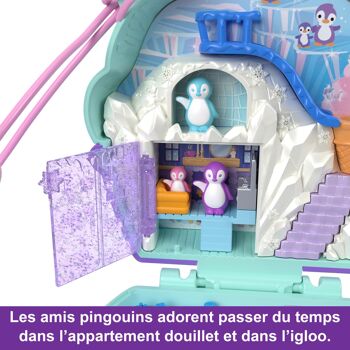 Mattel - Réf : HRD34 - Polly Pocket - Coffret Pingouin Des Neiges Avec 2 Mini-Figurines, 12 Accessoires, 6 Éléments De Jeu, Jouet Voyage, Jouet Enfant, A Partir De 4 Ans 3