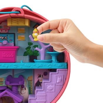 Mattel - Réf : HGT16 - Polly Pocket - Coffret Shani Sac Chat Câlin sur le thème vétérinaire avec 2 mini-figurines et 18 accessoires, Jouet Enfant, Dès 4 ans 5