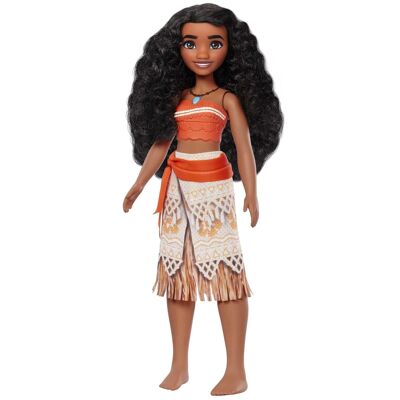Mattel - Ref: HMG14 - Disney Princesses - Singing Vaiana doll with iconic outfit and necklace, song “Le Bleu Lumière” Children's Toy, Ages 3 and up