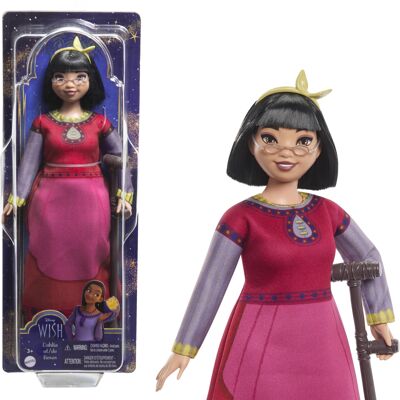 Mattel - Rif: HPX24 - Disney Wish - Asha e la Stella Fortunata - Bambola Dahlia del Regno di Rosas con il suo emblematico vestito rimovibile, 7 punti di articolazione, accessori inclusi, giocattolo per bambini, a partire da 3 anni