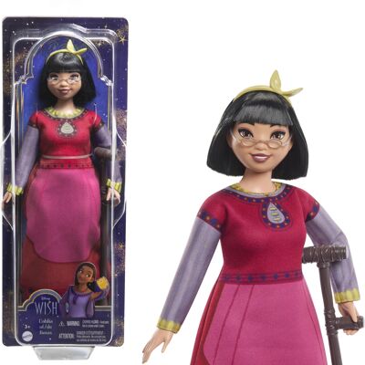 Mattel - Ref: HPX24 - Disney Wish - Asha y la Estrella de la Suerte - Muñeca Dalia del Reino de Rosas con su Emblemático Conjunto Extraíble, 7 Puntos de Articulación, Accesorios Incluidos, Juguete para Niños, A Partir de 3 Años