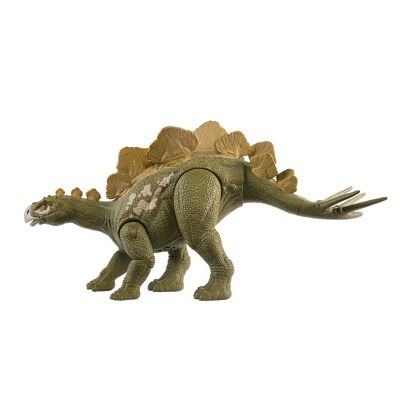 Mattel - Ref: HTK69 - Jurassic World Figura Dinosaurio Articulada Hesperosaurus Fierce Roar con Función de Ataque, Juego Conectado, Realidad Aumentada, Juguete Infantil, A Partir de 4 Años