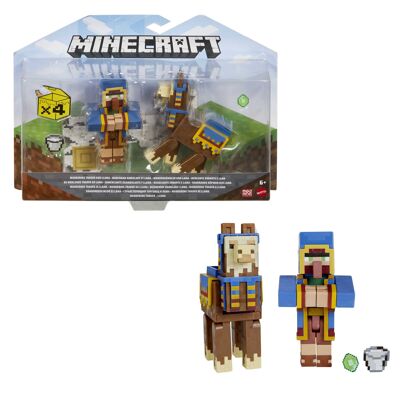 Mattel - Ref: GTT53 - Minecraft – Caja Surtida 2 Figuras – Create-A-Block