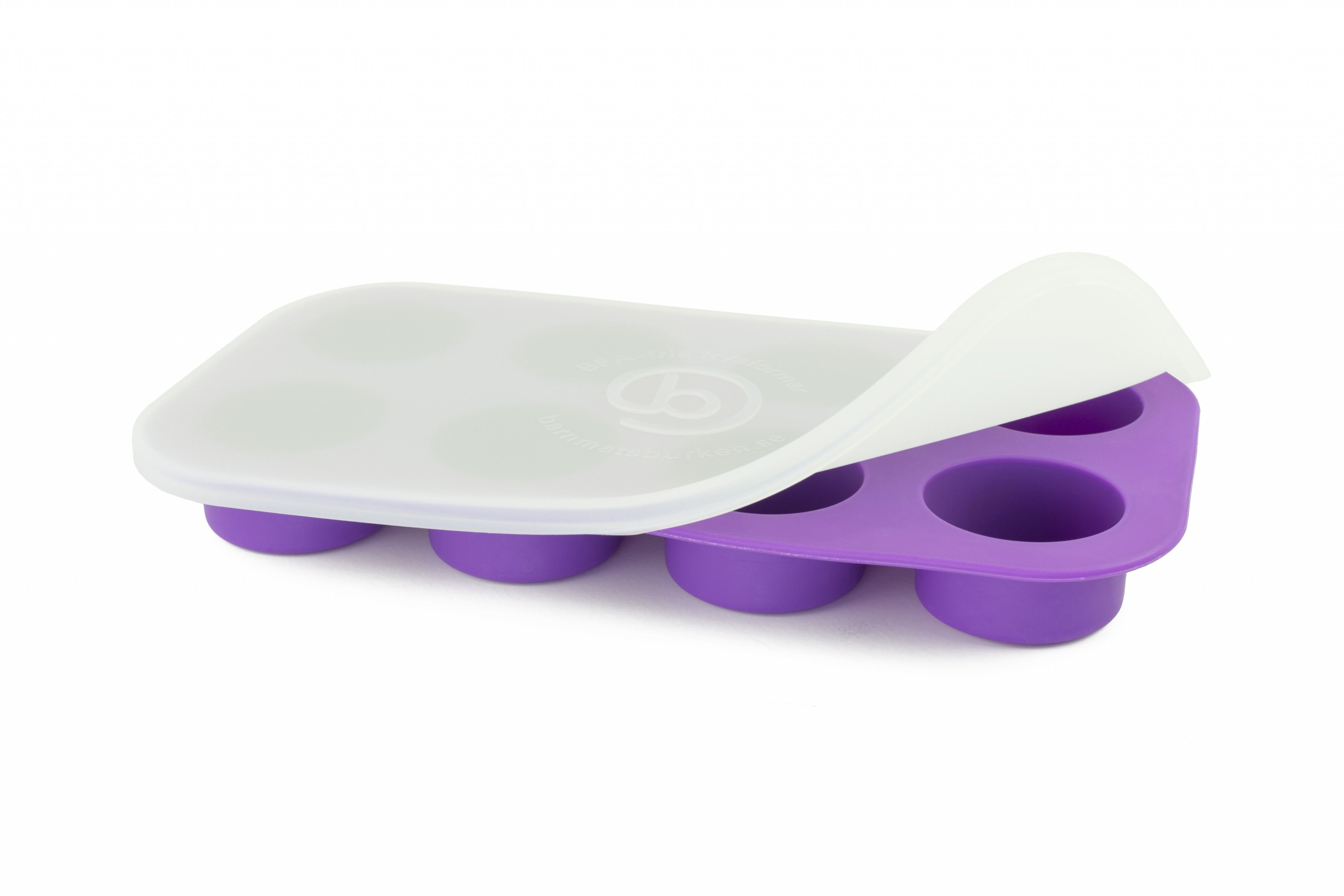 Plateau de congélation pour aliments pour bébés, petit, couvercle inclus, violet