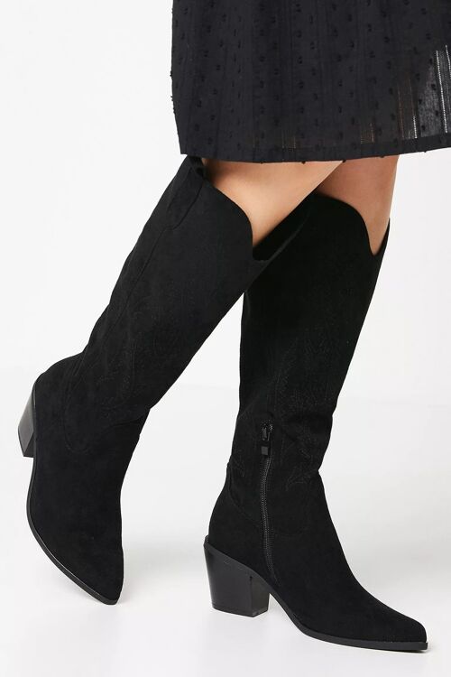 Women's Unlined Stitch Detail High Leg Western Boots