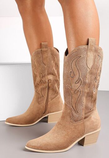 BOTTES DE COWBOY ORNÉES EN FAUSSE SUÈDE 6