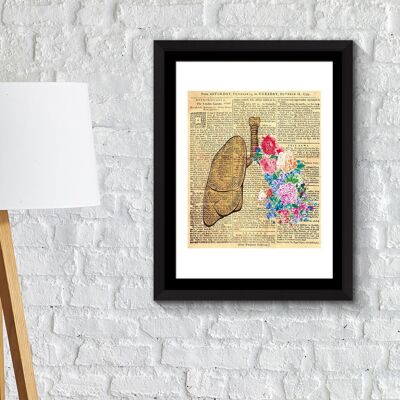 Wall Frame Art Flowery Lung Poster Living Room Office Decor Home Decoration