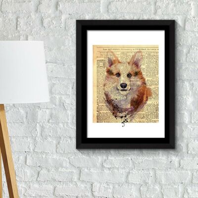 Walplus Framed Art Fox Newspaper Animal Poster Print Wall Stickers self-adhesive