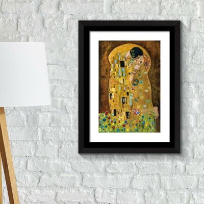 Walplus Framed Art 2in1 Painting Poster - The Kiss, 1907 by Gustav Klim Decor