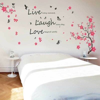 Huge Self Adhesive Flowers Blossom Butterflies Children Wall Stickers Love Live Laugh Quote Nursery