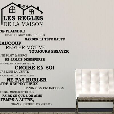 House Roof And House Rules Quote Self Adhesive Wall Sticker Bedroom Living Room Decorations