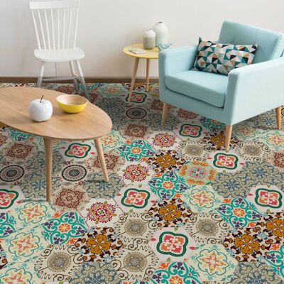 Walplus Colourful Turkish Hexagon Self Adhesive Floor Tiles Stickers, Home Decorations DIY Art