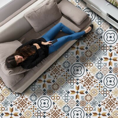 Azulejo Tiles Melange Self-Adhesive Floor Sticker Kitchen, Bathroom, Home